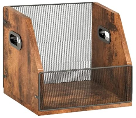 Caja de almacenamiento para discos de vinilo, 37 x 30 x 29 cm, estante organizador de álbumes, soporte para discos de vinilo, caja de almacenamiento de escritorio para colección de música | Expositor