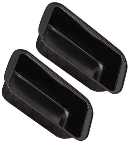 Housoutil 2 Bandejas Rectangulares para Hornear de Acero al Carbono Antiadherentes Tamaño Mediano Color Negro Molde para Pan y Pasteles Utensilios para Horno Doméstico y Profesional
