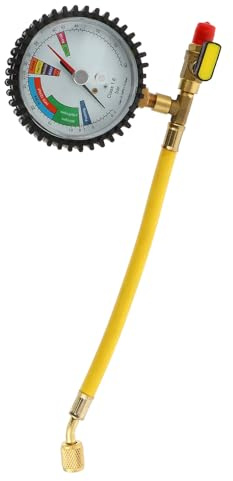 ifundom Manomètre de Pression Azote pour Climatisation Automobile et Maison, Manomètre Statique 0-10 Bar Raccord D'essai, Testeur de Pression pour Système Cvc et Réfrigération, Table