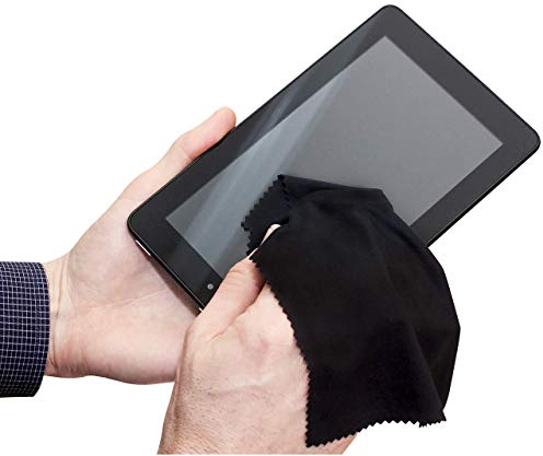 S&T INC. Microfiber Cleaning Cloths For Eyeglasses, iPhone, iPad, Android, Smartphones, PC, Mac, Laptop Screens, Tablets, Lenses, 9 Pack, Black