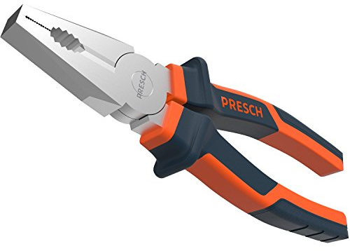 Presch Combination Pliers 180mm - Oil-Hardened Universal Combination Plier - Gripping Tool - 2-Component Handle Gripping and CR-V Surfaces Serrated