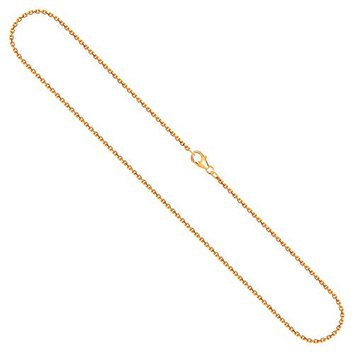 EDELIND Goldkette Damen Herren 1,7 mm Ankerkette diamantiert 333, 375, 585 oder 750 aus Gelbgold Echtgold Kette Halskette Gold mit Schmuck Geschenkbox