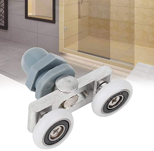 Rouleaux de porte de douche, 4 pièces de roues porte douche double coulissant rouleau piste porte salle de bain roue en verre Guides Home Salle de bains bricolage Pièces de rechange (25mm)