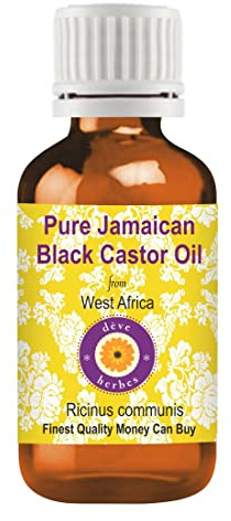 Deve Herbes Jamaican Black Castor Oil (Ricinus communis) | Pure | Natural | Undiluted | For Diluting Essential oils | For Hair, Skin & Massage | Viscous | Men & Women | 30ml (1 oz)