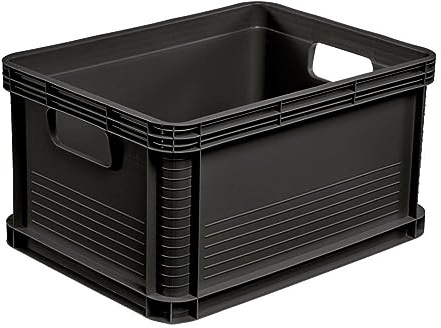 keeeper Lot de 8 Caisses de Transport, Empilables, Polypropylène, 8 x 20 l, Robert, gris graphite