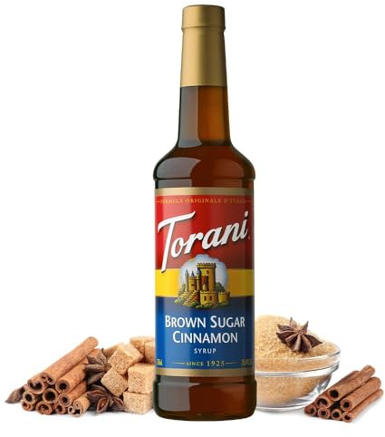 Torani Coffee Syrup, Brown Sugar Cinnamon Flavour, 750ml | Cane Sugar Drink Flavouring for Lattes, Iced Coffee & Hot Drinks, Vegetarian Friendly