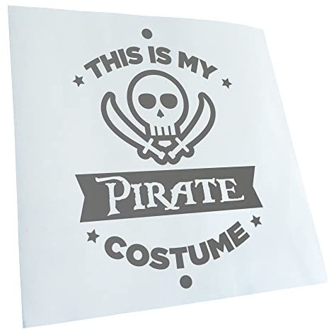 Kiwistar - Autoaufkleber - Grau - 24x17cm - This is my Pirate Costume Sticker - Heckscheibe Auto Aufkleber wetterfest für Kfz LKW Mofa Truck - Sticker außen selbstklebend Tuning Zubehör für Fenster