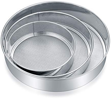 Stainless Steel Flour Sieves, Sieve for Baking, Icing Sugar Sieve, Flour Sifter, Kitchen Sieve Fine Mesh, Flour Shaker for Baking, Cooking - 3 Pcs, 3 Sizes