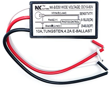 CENPEK Photoelektrischer Schalter für Dämmerung bis Morgengrauen, Wechselstrom, 12 V-48 V Gleichstrom, bündig montierbar, Fotozellensor, NK-B/E50