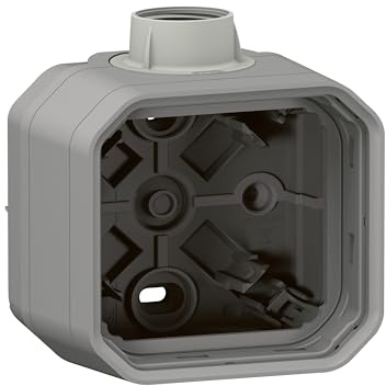 LEGRAND, Plexo 069656L Wet Room Surface-Mounted Box 1-Gang PG 16 Cable Access Grey