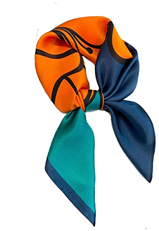 Quadratischer Schal aus 100 % reiner Maulbeerseide, 68,6 x 68,6 cm, Damen-Halstuch, Kopftuch, Blumenschönheit, Small