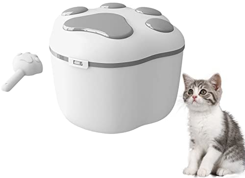 GAVALE Conteneurs de Stockage d'aliments pour Animaux de Compagnie, boîte de Stockage de déshydratant intégrée pour friandises pour Animaux de Compagnie de Grande capacité, pour Chien, Chat,Gris