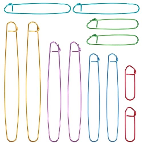 12 Piezas Marcadores Crochet Soportes De Malla Para Tejer 6 Tamaños Accesorios De Punto Marcadores Punto Accesorios De Punto Tope De Malla Contador De Filas Agujas De Seguridad Grandes Para Bufandas