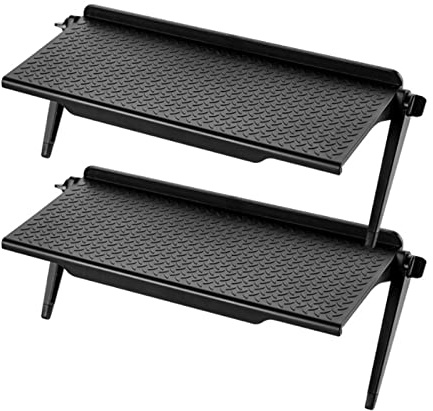 Eabdice 2 Pezzi Nero Supporto per Ripiano Superiore TV, Monitor Organizer, Scaffale Schermo, Applica a per Computer TV a Schermo Piatto