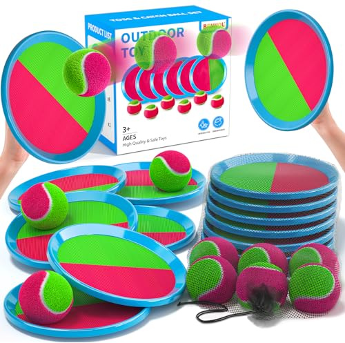 Toss and Catch Sticky Ball Game Set, Outdoor Beach Toys for Kids Adults