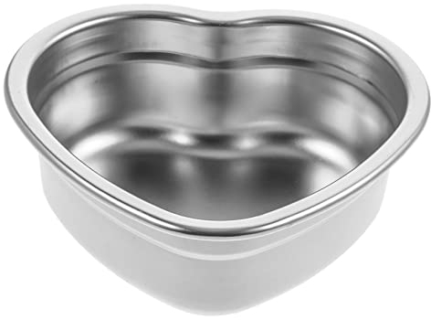 Herzförmiger Edelstahlsnackteller Silber für Desserts und Snacks