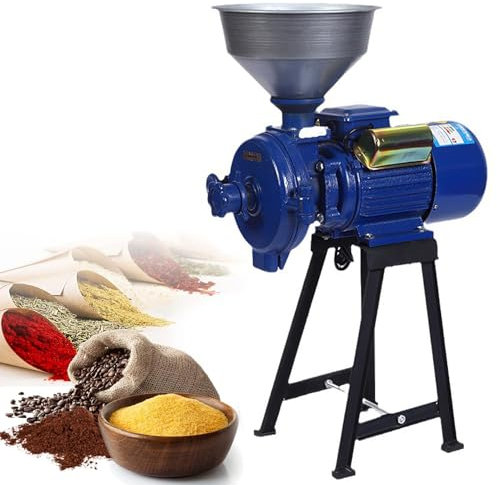 ANXYYDS Molino de alimentación eléctrico Comercial, Molinos de Granos de Alta Resistencia Molinillo de Cereales Secos húmedos con Embudo Molino de Grano eléctrico Molinillo Molino de maíz,A