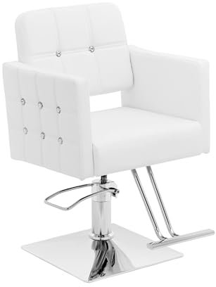 Physa Cottam - Silla de peluquería con reposapiés, Altura del Asiento 45-55 cm, Capacidad de Carga 150 kg, Color Blanco