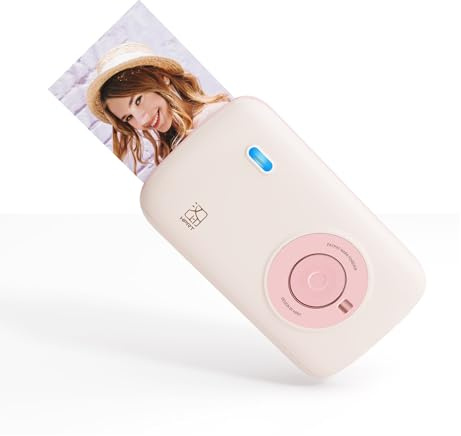 HPRT CP2100 Imprimante Photo Portable pour iPhone et Android, 2 x 3 Mini imprimante Couleur instantanée, Bluetooth 5.0, Charge de Type C, Technologie de Sublimation Thermique, Initiale 10 Feuilles