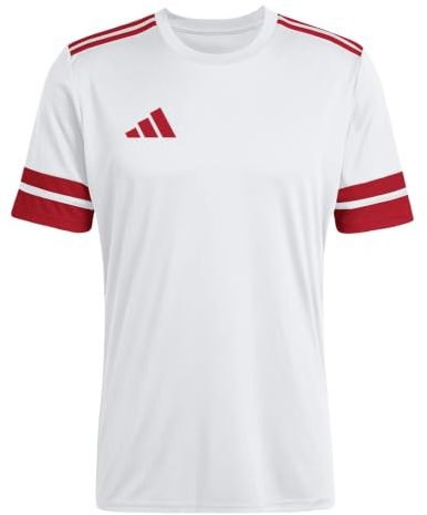 adidas Men's Squadra25 Jersey Short Sleeve Shirt, White/Team Power red 2, M