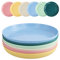 YILANJIN, Set de 6 Platos de Plástico Reutilizables, Platos Grandes Irrompibles - Fáciles de Limpiar - Aptos para Microondas - Platos Ligeros para llanos, desayuno, Picnic y Camping - Multicolor,23cm