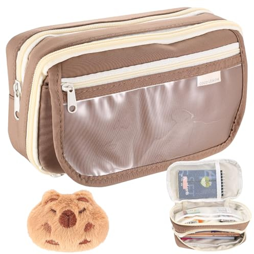 SUUEIOKL Estuche Escolar, Estuche para Lápices, Estuches de Lápices de Gran Capacidad con 9 Compartimentos, Portalapices Organizador Neceser Maquillaje para Niñas y Niños, Oficina Escuela Estudiantes