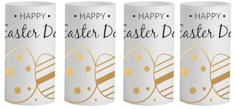 F Fityle 4X LED Kerzen für Ostern, Stumpenkerzen mit Fernbedienung, flammenlos für Schlafzimmer und Partys, 6inch 7.6x7.6x15.2cm