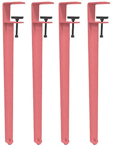 Furniture Legs,Legs for Tables,Adjustable Metal Table Clamp Leg for DIY Furniture 4 Pack No Drill Installation Includes Protection Pad & Allen Key 40cm Red(Pink,71cm)