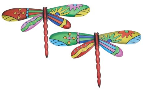 Garneck Dragonfly Ornaments 2pcs Iron Wall Art Decor Home Decorations Dragonfly Yard Art Unique and Stylish