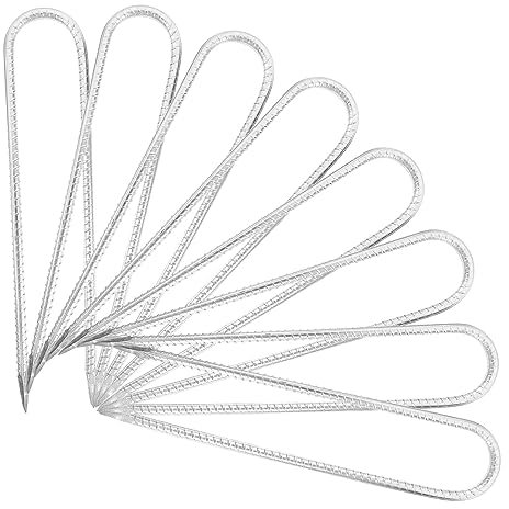 EXHUMKY 8pcs u Shape Garden Stakes Tent Pegs for Camping Swings and Trampolines Ground Anchors Strong Stability and Versatile Use