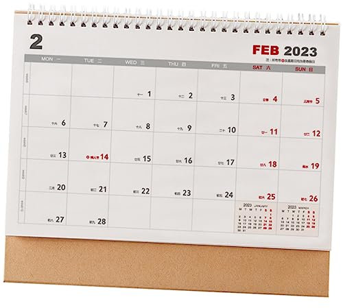 NUOBESTY Monatskalender Tischkalender Tragbar Klappkalender Büroaccessoire Stehkalender Mit Doppelspirale Schreibtischkalender Für Planung Desktop-kalender Mit Stabilem Standfuß