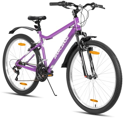 Hiland 26 tums dammountainbike, 18-växlad krets, mountainbike med V-bromsar, robust MTB för kvinnor, lila