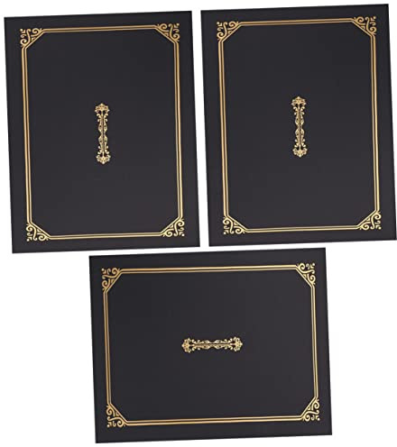 HOMSFOU 3pièces Lot De Porte-certificats Pliables Carton Pour Diplômes Couverture De Protection De Document Facile à Transporter
