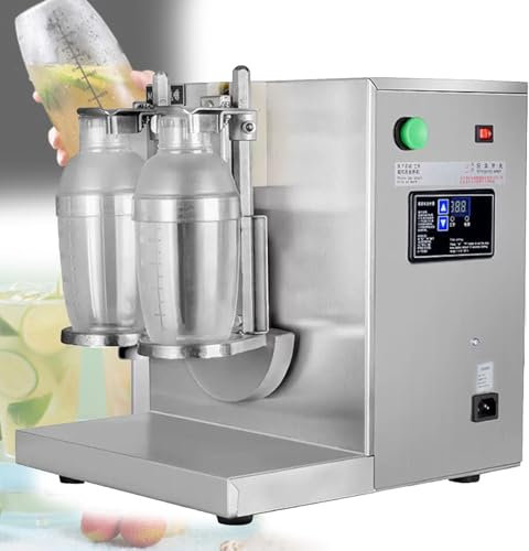 YXYLJOZ Machine à secouer Automatique pour Le thé au Lait électrique à Double Cadre Shaker pour Le thé au Lait et Le Cocktail 400r / Min en Acier Inoxydable et Tasses Doubles