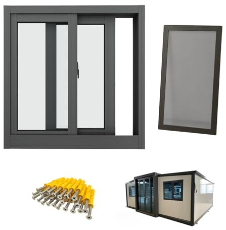 Husbytesfönster, Skjutbara Fönster Med Härdat Glas Och Skärmar, Litet Källarfönster Till Hönshus, Aluminiumram, Husvagnshusfönster För Ventilation(60x50cm)