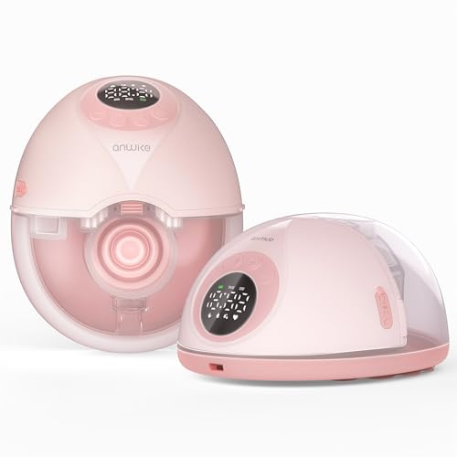ANWIKE Milchpumpe Elektrisch Doppelt - Ultra-Leise 35dB Elektrische Milchpumpe Freihändig, 12 Stufen 4 Modi mit Modus-Speicherfunktion, Wiederaufladbare Milchpumpe Handsfree mit Flansch Einsätze, Rosa