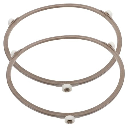 TOYANDONA 2pcs White Plastic Microwave Turntable Rack with Corrosion Resistance and High Temperature Resistance, round Oven Tray Circle Support Ring for Microwave Oven