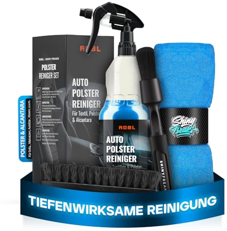 Shiny Freaks Polsterreiniger Set fürs Auto: ADBL Bonnet (1L) + Bürste + chemicalworkz Detailing-Pinsel Mikrofasertuch – Textil & Polster Reiniger für Autositze, Teppiche, Sofa & Couch