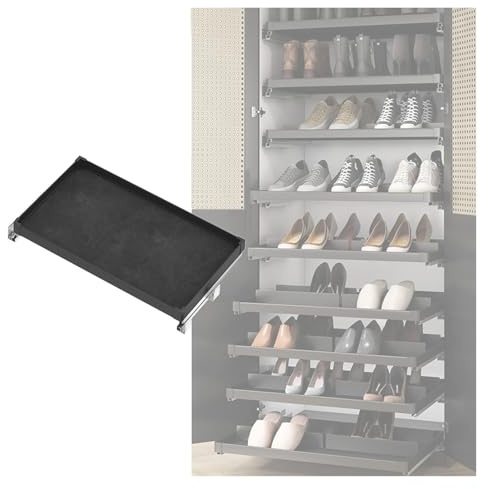 YJEUZCD Soft-Close Schublade Lagerung Regale, Herausziehen Schuh Kabinett Veranstalter, Kleiderschrank Küche Gleitschienen Herausschieben Schubladen Gestell(Schwarz,86x55cm)