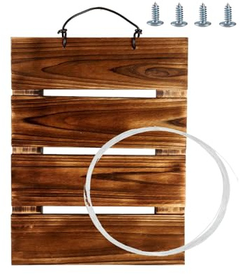 Vaso da fiori da parete in legno con texture naturale, appositamente progettato per felci di corno di cervo, materiali traspiranti che supportano una crescita sana, facile da installare