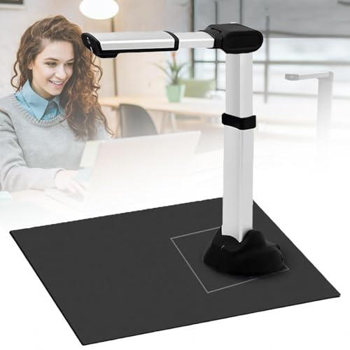 A2-Großformatscanner für Bücher und Dokumente, 18 MP Auflösung, mit 360-Grad-Weitwinkelobjektiv, LED-Fülllicht, automatischer Technologie zum Glätten gekrümmter Seiten für das Büro