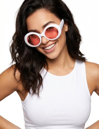 DEGUISE TOI - Lunettes rondes blanches plastique adulte - Lunettes - Taille Unique - Blanc - Accessoires pour déguisement - Plastique - - Carnaval