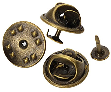 Sharplace 50er Set aus aus Knöpfe Verschlüsse Butterfly Clips für Badge Pin Pins Anstecker Ersatz Nadeln, Antikes Messing