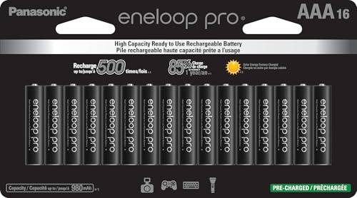 Eneloop Panasonic BK-4HCCA16FA pro AAA High Capacity Ni-MH Pre-Charged Rechargeable Batteries, 16-Battery Pack