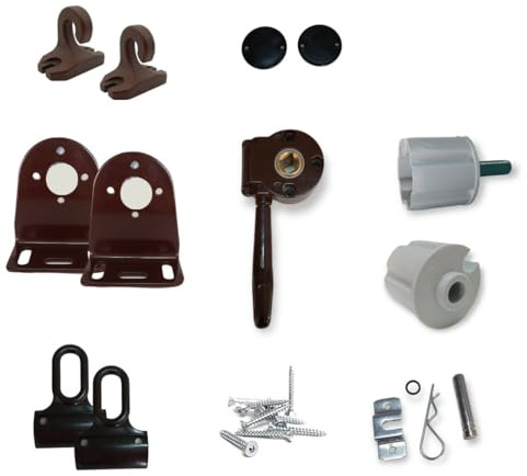 TENDAGGIMANIA Kit Accessori Tende da Sole Tenda a Rullo per Esterni a Caduta Colore Marrone 8017 - Ricambi tempotest Tende da Sole per Esterno per Rullo Diametro 60 MM