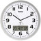 Hama Horloge murale radio-pilotée Extra (avec indicateur de date et température) Blanc et Argenté