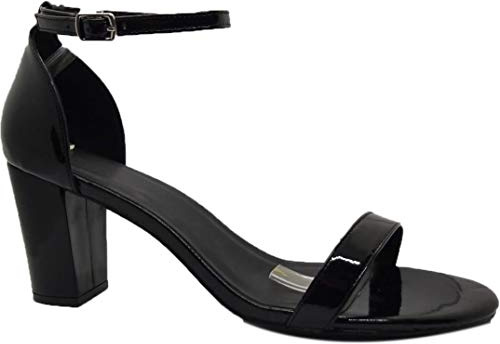Womens Ladies Girls Block high Heel Ankle Strap peep Toe Strappy Sandals Shoes Pumps Party UK Big Sizes