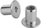 HEXATON Dadi a Manicotto M5 x 13 x 11 mm - 100 Pezzi - Dadi Esagonali per Mobili a Testa Piatta con Flangia e Cava Esagonale - Acciaio Zincato