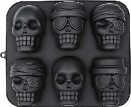 Webake Totenkopf-Kuchenform aus Silikon, Gelatine-Kuchenform, Totenkopf-Pizza-Backform