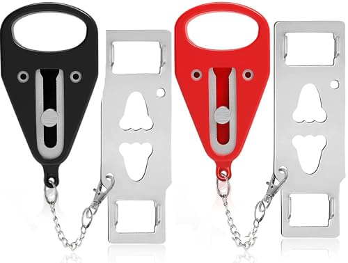 KUOGO Cerradura de puerta portátil, paquete de 2 cerraduras extra sólidas y resistentes para mayor privacidad y seguridad en hoteles, apartamentos, y evitar la entrada no autorizada en viajes, AirBNB